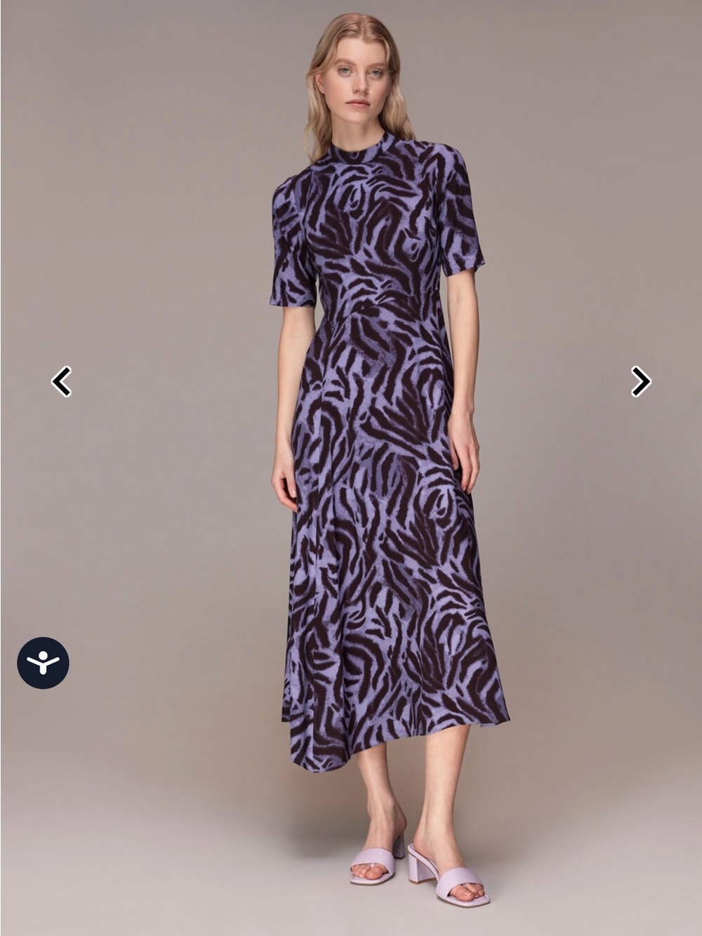 Whistles Purple Animal-Print Maxi Dress